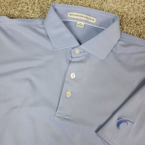 Holderness & Bourne Mens XL Solid Blue Performance Stretch Golf Polo SS